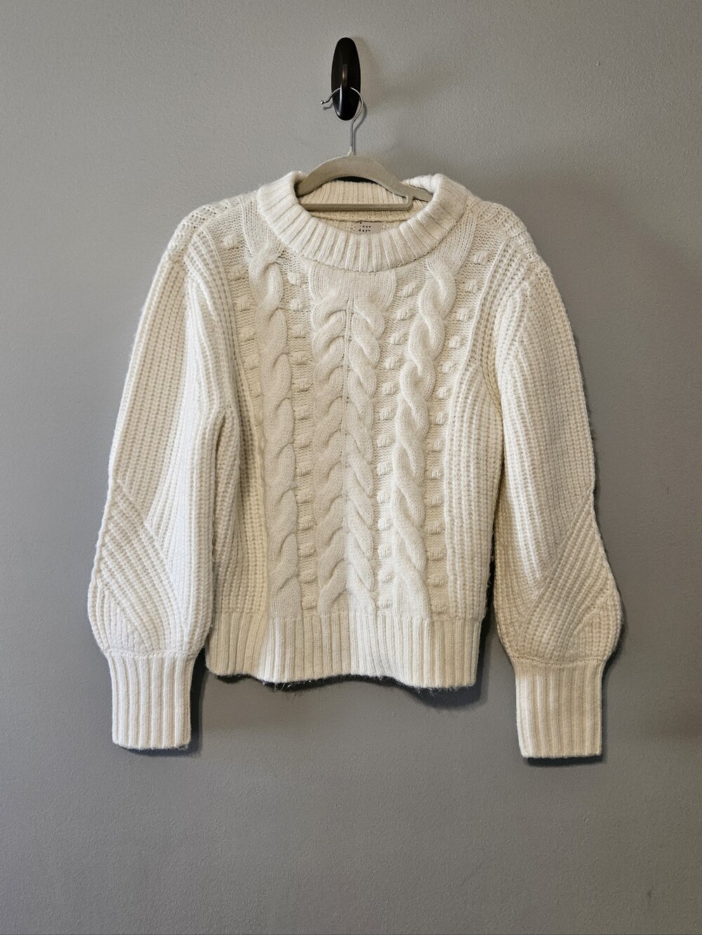 a new day Cream Cable-Knit Crewneck Sweater